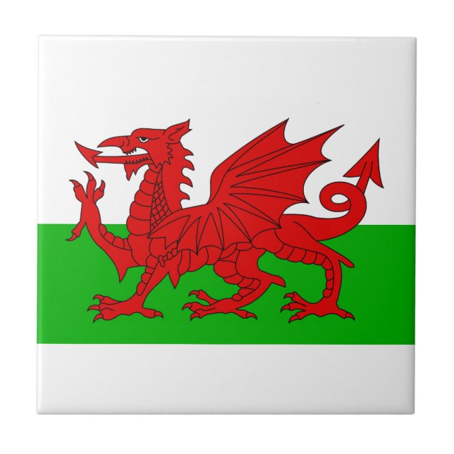 Welsh / Wales Flag - Cymru High Quality Image Ceramic Tile (Front)