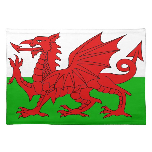 Welsh / Wales Flag - Cymru High Quality Image Cloth Placemat (Front)