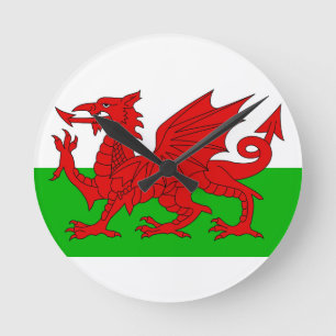 Welsh / Wales Flag - Cymru High Quality Image Round Clock