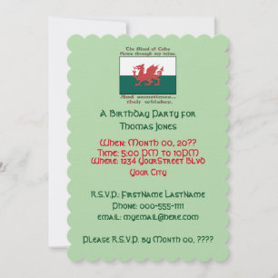 Welsh Whiskey Birthday Party Invitation
