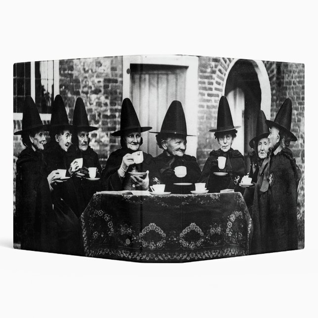 Welsh Witches Having Tea Crone Teatime         3 Ring Binder (Background)
