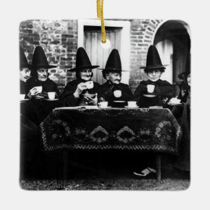 Welsh Witches Having Tea Crone Teatime   Ceramic Ornament