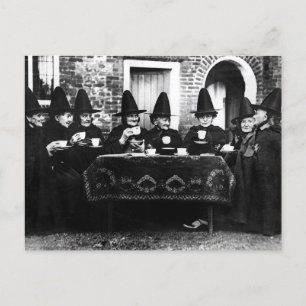 Welsh Witches Having Tea Crone Teatime Holiday Postcard