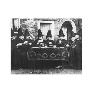 Welsh Witches Having Tea Crone Teatime Metal Print