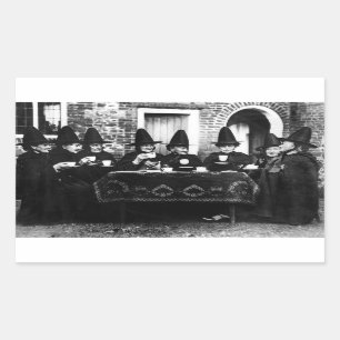 Welsh Witches Having Tea Crone Teatime   Rectangular Sticker