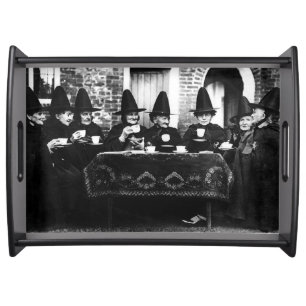 Welsh Witches Having Tea Crone Teatime Serving Tray