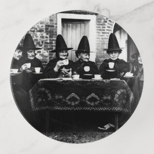 Welsh Witches Having Tea Crone Teatime   Trinket Tray