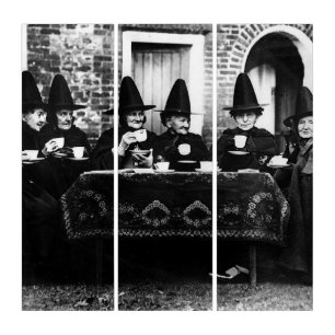 Welsh Witches Having Tea Crone Teatime Triptych
