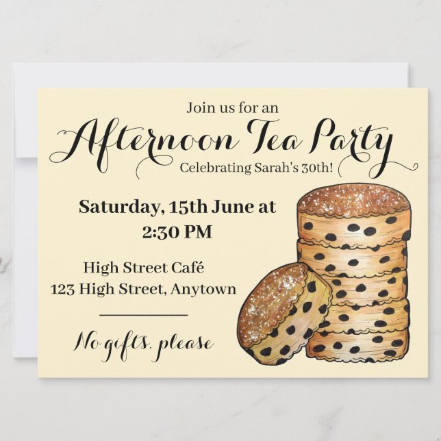 Welshcakes Welsh Cakes Afternoon Tea British Food Invitation (Front)