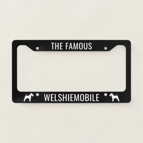 Welshiemobile Welsh Terrier Dog Silhouettes Custom License Plate Frame