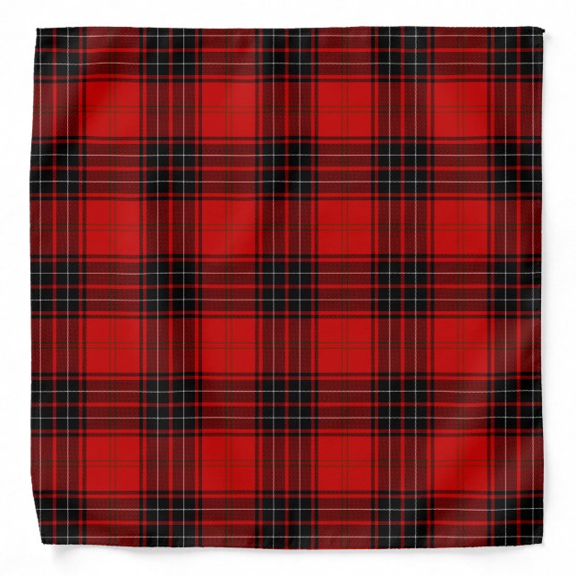 Wemyss tartan red black plaid bandana (Front)