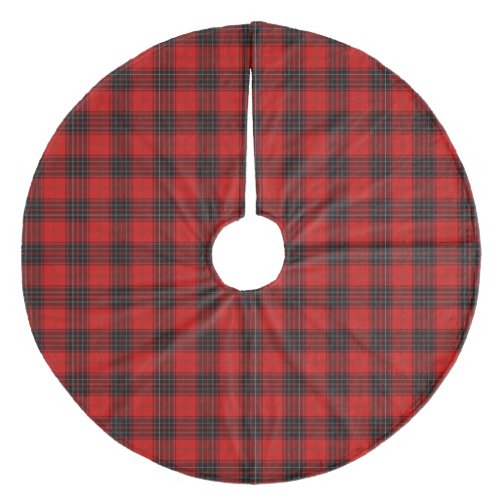 Wemyss tartan red black plaid fleece tree skirt