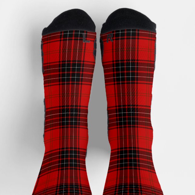 Wemyss tartan red black plaid socks (Top)