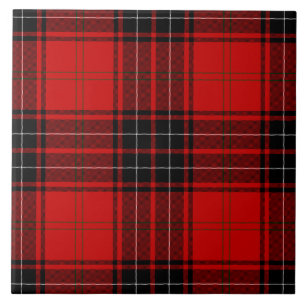 Wemyss tartan red black plaid tile