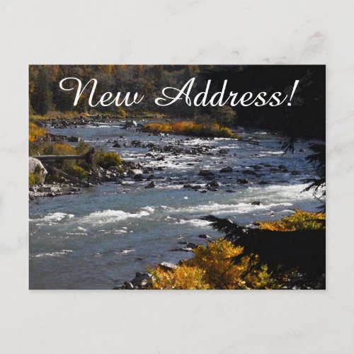 Wenatche River in Autumn New Address Postcard