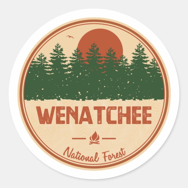 Wenatchee National Forest Classic Round Sticker (Front)