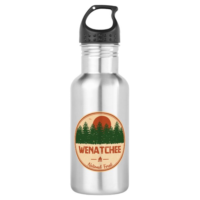 Wenatchee National Forest Stainless Steel Water Bottle (Front)