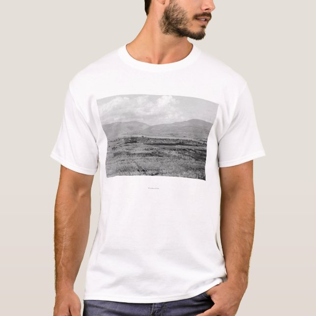 Wenatchee, WA Town View and Orchard Photograph T-Shirt (Front)