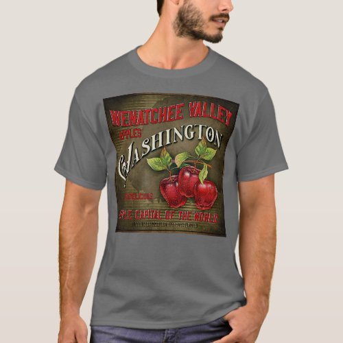 Wenatchee Washington Apple Orchard Vintage Label S T_Shirt