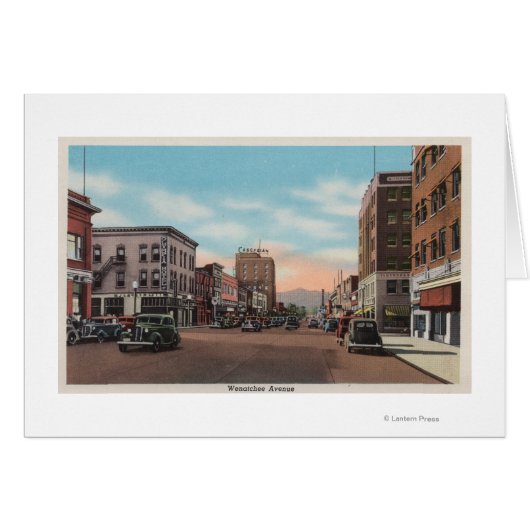 Wenatchee, WAStreet View of Wenatchee Ave. Cards (Front Horizontal)