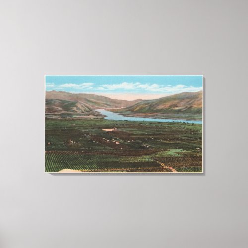 Wenatchee WAView of Valley  Columbia River Canvas Print