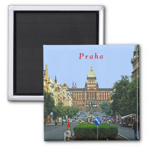 Wenceslas Square and the National Museum in Prague Magnet