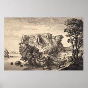 Wenceslaus Hollar Print: Face Shaped Landscape Poster