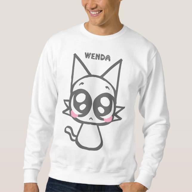 Wenda the White Cat Sprunki – Adorable Furry Chara Sweatshirt (Front)