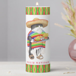 WENDELITO 3x8 FELIZ NAVIDAD Pillar Candle