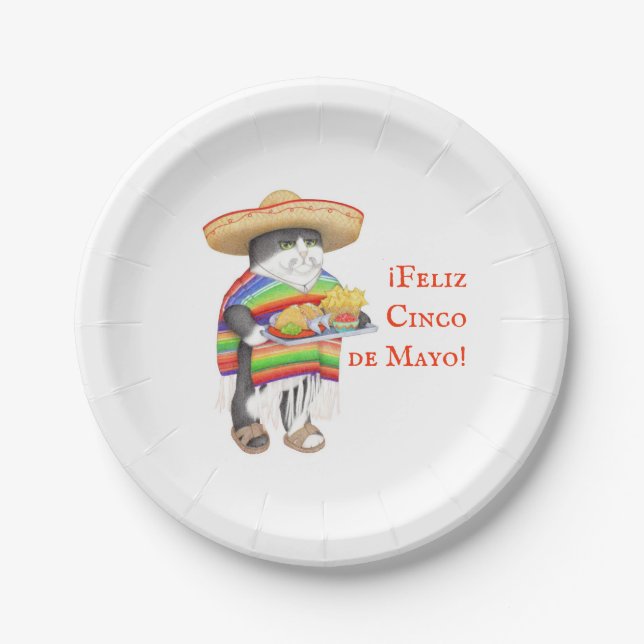 WENDELITO Cinco de Mayo 7" Round Paper Plate (Front)