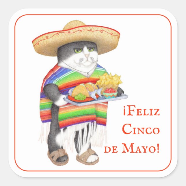 WENDELITO Cinco de Mayo Large Square Stickers (Front)