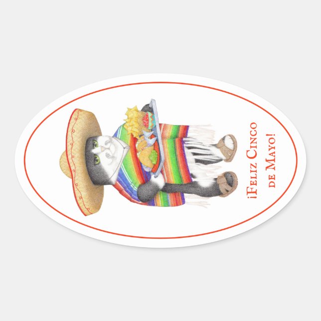 WENDELITO Cinco de Mayo Oval Stickers (Front)