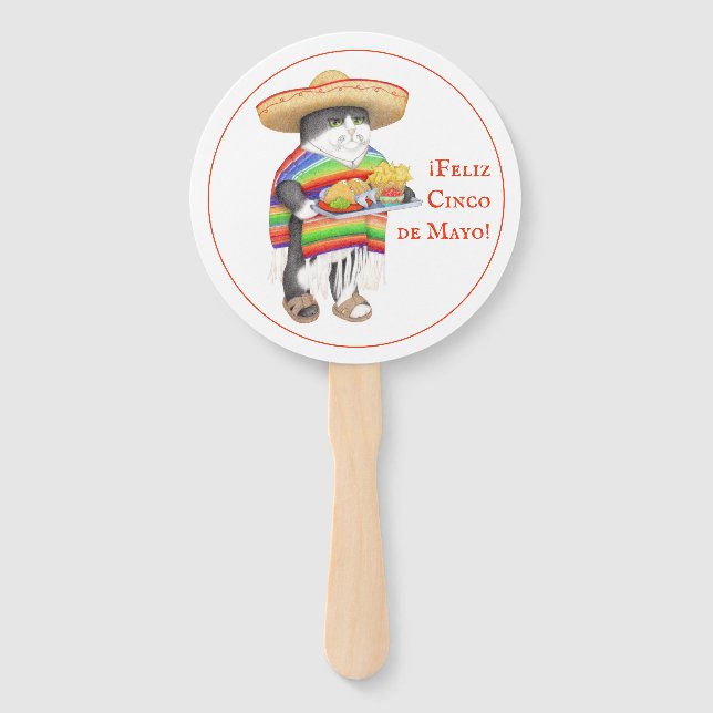 WENDELITO Cinco de Mayo Round Hand Fan (Front)