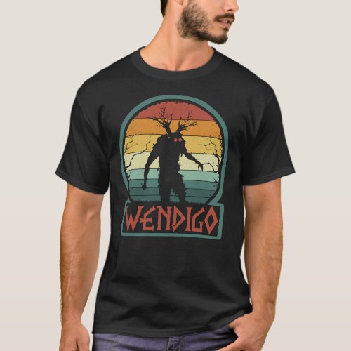 Wendigo _ Retro Vintage Algonquian Cryptid Monster T_Shirt