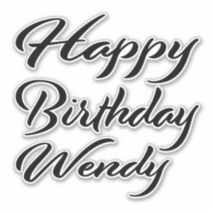 Wendy Name First Name black sticker birthday