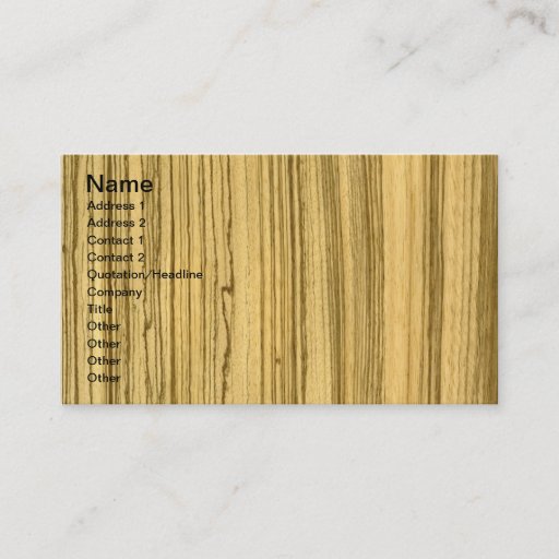 Customizable Wenge and Zebrano Veneer Wolf Business Card Template