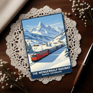 Wengen, Switzerland: 1960s Vintage Travel Postcard