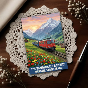 Wengen, Switzerland: 1960s Vintage Travel Postcard