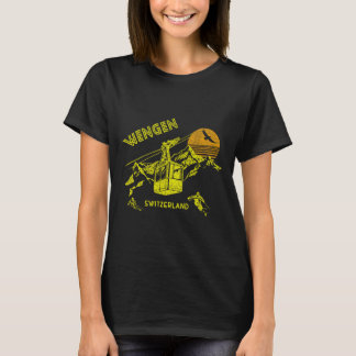Wengen Switzerland Retro Skiing Tee