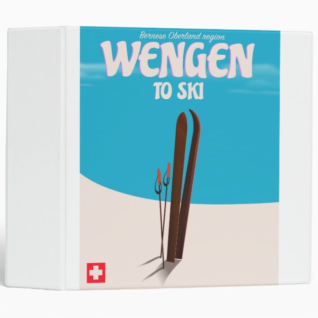 Wengen, Switzerland, Ski Poster 3 Ring Binder (Front/Spine)