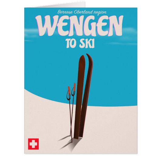 Wengen, Switzerland, Ski Poster Cards (Front)