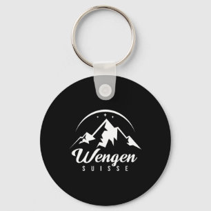 Wengen Switzerland Ski Resort Skiing Snowboarding Keychain