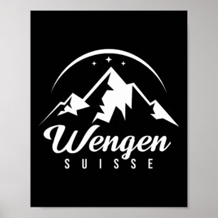 Wengen Switzerland Ski Resort Skiing Snowboarding Poster
