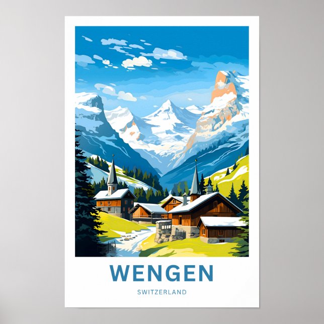 Wengen Switzerland Travel Print (Front)