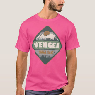 Wengen Switzerland Vintage Hiking Design Active T-Shirt