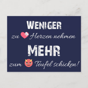 Weniger zu Herzen - mehr zum Teufel! Postcard
