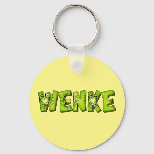 Wenke Name Kiwi Design Key Fans Keychain (Front)