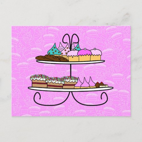 wenskaart _ Party Girls _ High Tea _ cupcakes Postcard