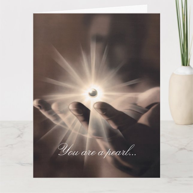 Wenskaart: Pearl in Gods hand Card (Front)
