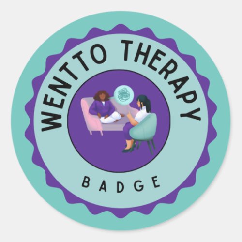 Went to therapy badge classic round sticker